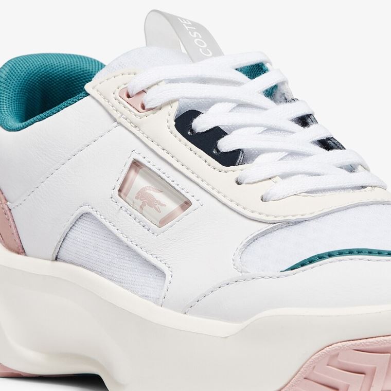 Lacoste Ace Lift Deri Sneakers Beyaz Pembe | tSNSFdb3