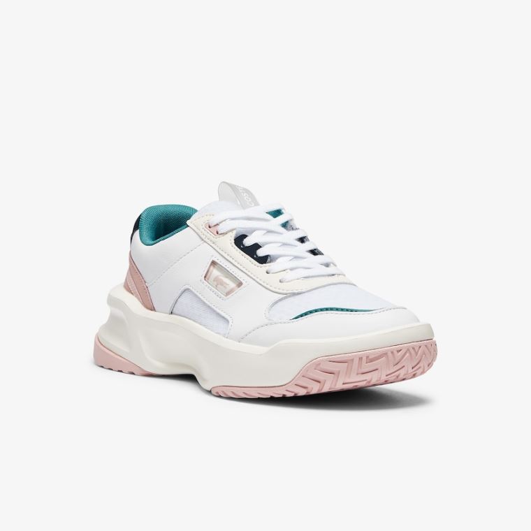 Lacoste Ace Lift Deri Sneakers Beyaz Pembe | tSNSFdb3