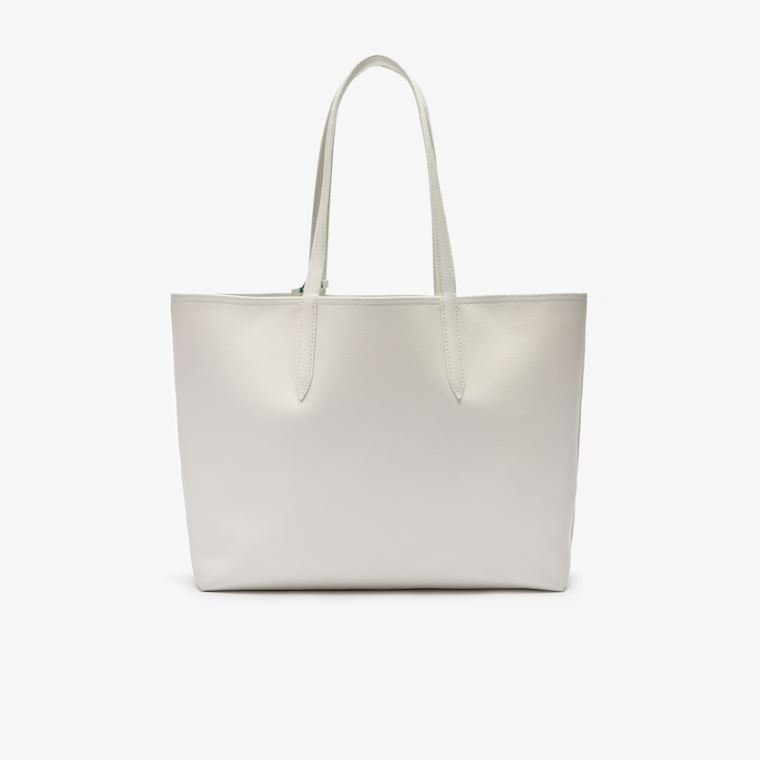 Lacoste Anna Reversible Solid Or Striped Colorblock Tote Bag Beyaz Çizgili | uk5WgS1w