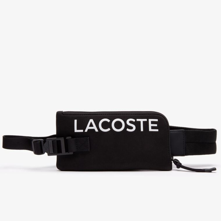 Lacoste Anti-Radiation Düz Crossbody Smartphone Wallet Siyah | Rb9YNBYr