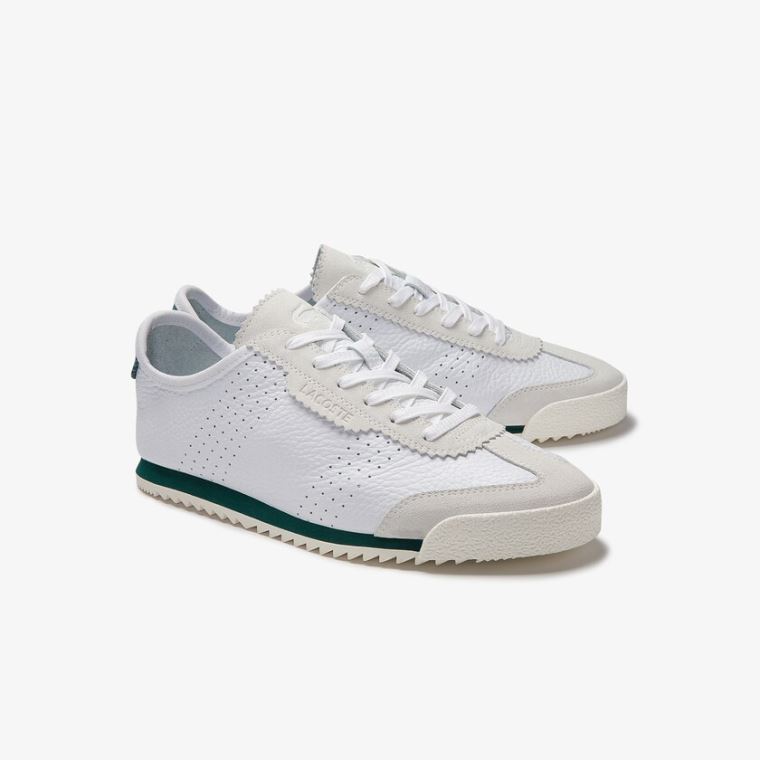 Lacoste Ascenta Deri and Süet Sneakers Beyaz | 7DXahrnQ