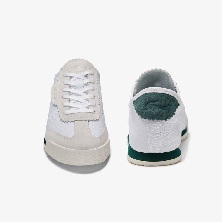 Lacoste Ascenta Deri and Süet Sneakers Beyaz | 7DXahrnQ