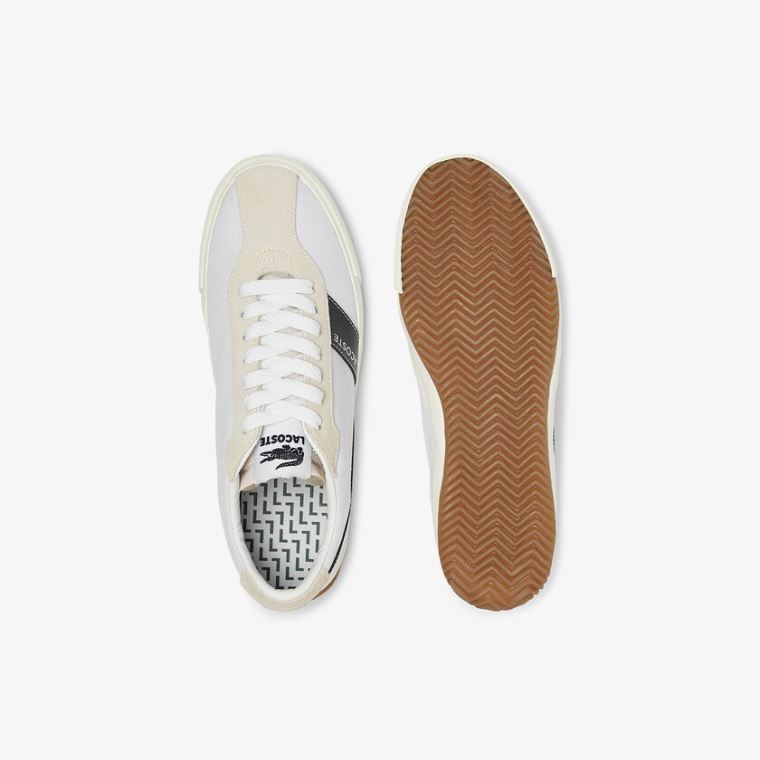 Lacoste Ball Net Kanvas and Süet Sneakers Beyaz | 97aVW8th