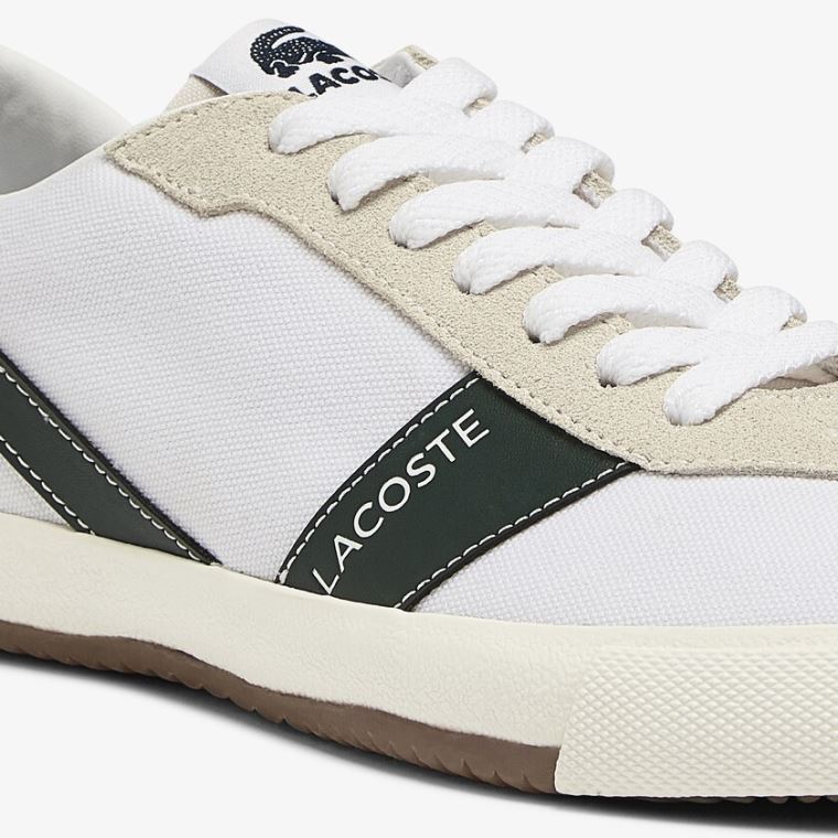 Lacoste Ball Net Kanvas and Süet Sneakers Beyaz | 97aVW8th