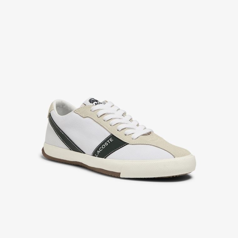 Lacoste Ball Net Kanvas and Süet Sneakers Beyaz | 97aVW8th