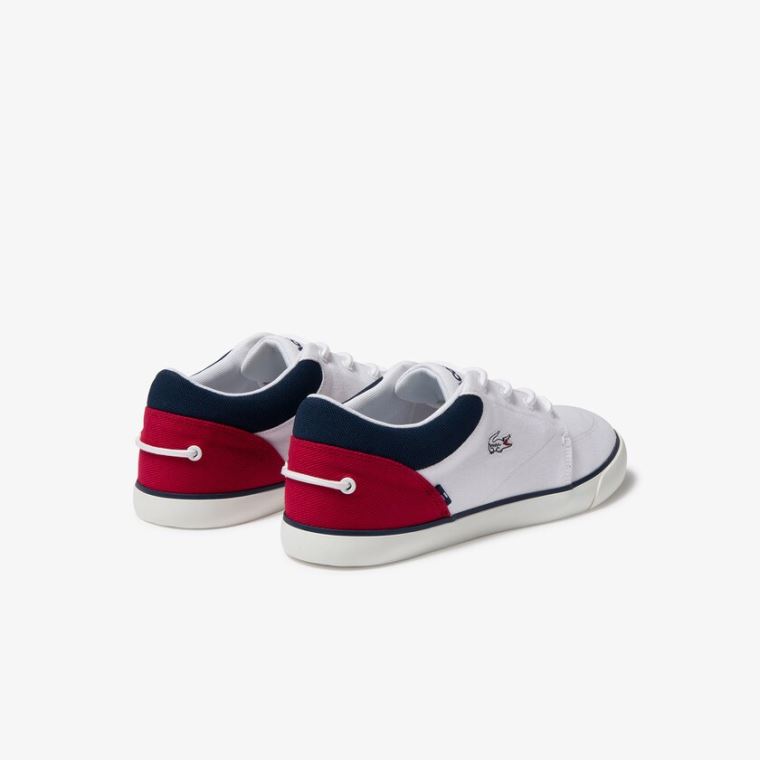 Lacoste Bayliss Kanvas Sneakers Beyaz Lacivert Kırmızı | RdmxgICk