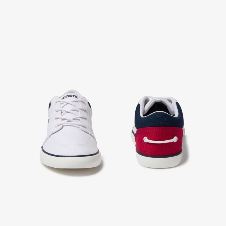 Lacoste Bayliss Kanvas Sneakers Beyaz Lacivert Kırmızı | RdmxgICk