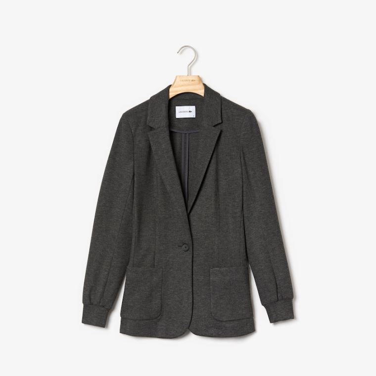 Lacoste Brushed-Knit Blazer Gri | S48v3OQp