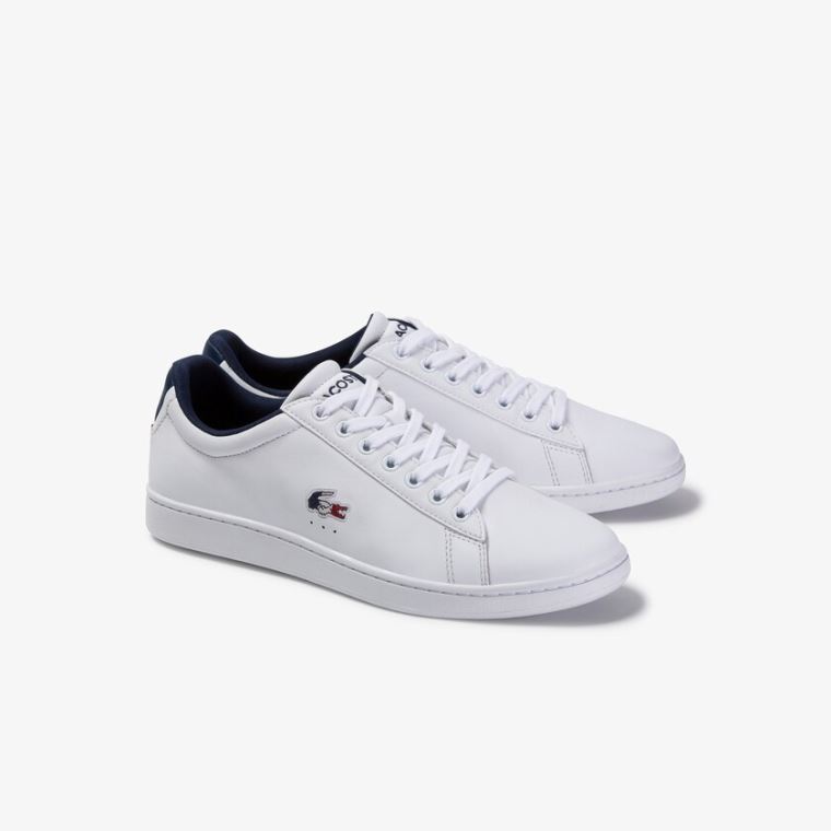 Lacoste Carnaby Evo Deri and Sentetik Sneakers Beyaz Bej Rengi | vImqHkwN