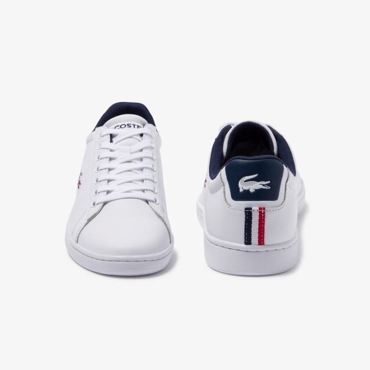 Lacoste Carnaby Evo Deri and Sentetik Sneakers Beyaz Bej Rengi | vImqHkwN