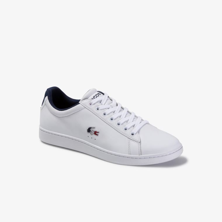 Lacoste Carnaby Evo Deri and Sentetik Sneakers Beyaz Bej Rengi | vImqHkwN