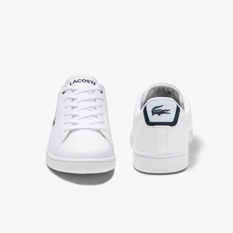 Lacoste Carnaby Evo Mesh-lined Tonal Sentetik Sneakers Beyaz Lacivert | 0in4QpPv