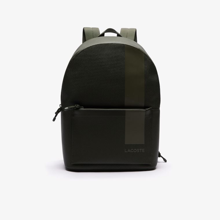 Lacoste Chantaco Graphic Piqué Deri Backpack Zeytin Yeşili | 9B4A7kuk