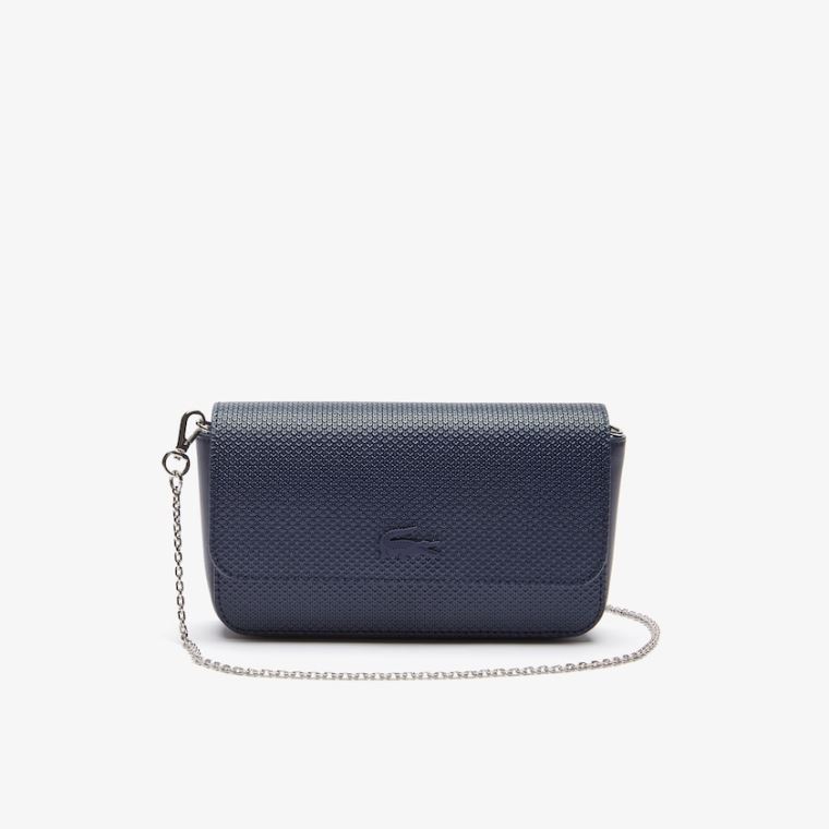 Lacoste Chantaco Matte Piqué Deri Flap Belt Bag Koyu Lacivert | iBCOeKKM