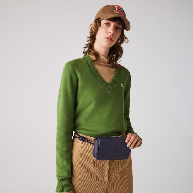 Lacoste Chantaco Matte Piqué Deri Flap Belt Bag Koyu Lacivert | iBCOeKKM