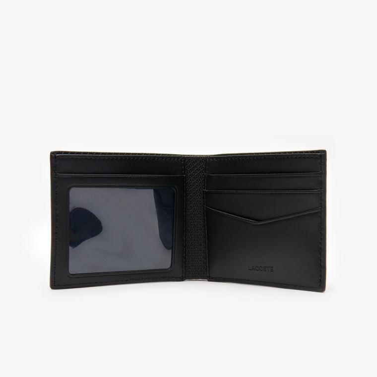 Lacoste Chantaco Piqué Deri 3 Card Wallet Siyah | PaHueHyJ