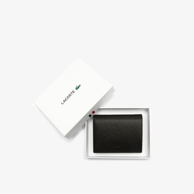 Lacoste Chantaco Small Piqué Deri Snap Wallet Siyah | wc1bVCMa