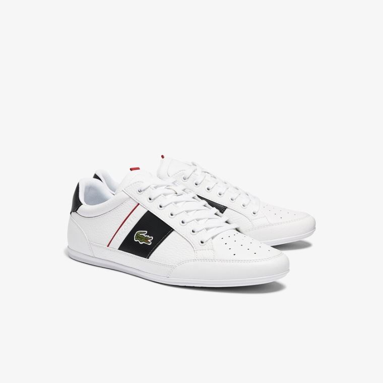 Lacoste Chaymon Deri and Sentetik Sneakers Beyaz Koyu Gri | 7aw5ZEE8