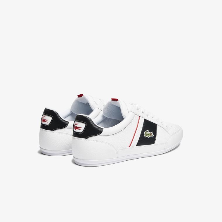 Lacoste Chaymon Deri and Sentetik Sneakers Beyaz Koyu Gri | 7aw5ZEE8