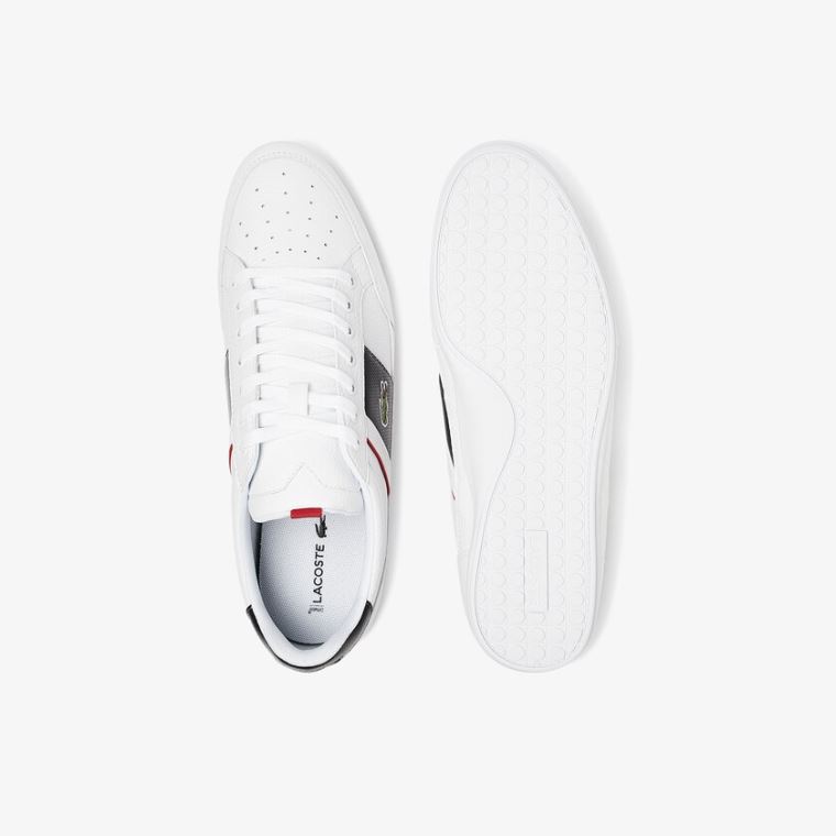 Lacoste Chaymon Deri and Sentetik Sneakers Beyaz Koyu Gri | 7aw5ZEE8