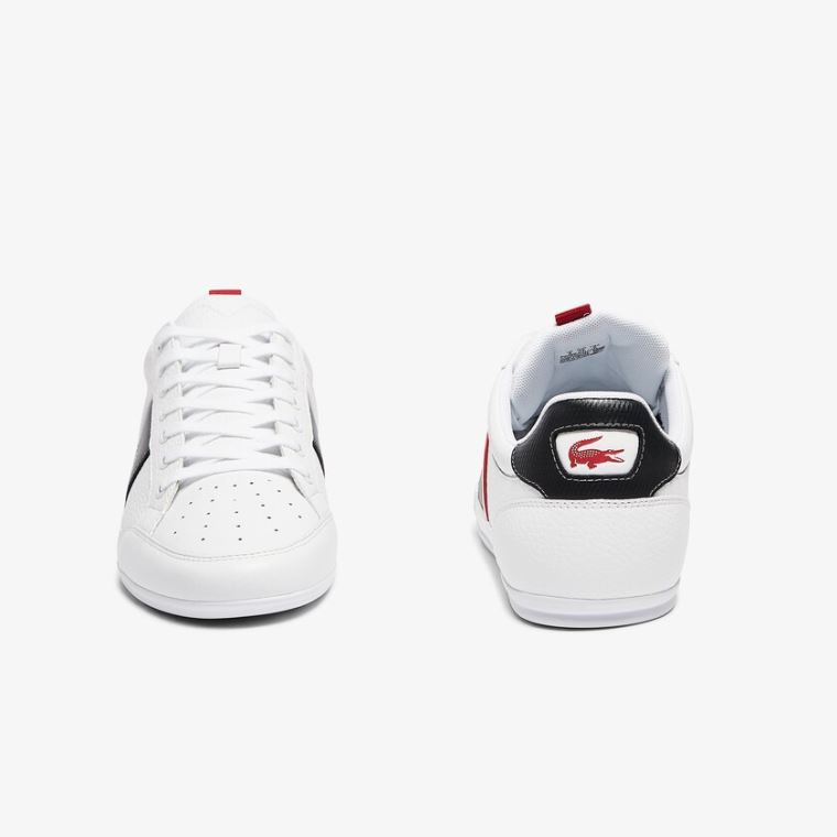 Lacoste Chaymon Deri and Sentetik Sneakers Beyaz Koyu Gri | 7aw5ZEE8