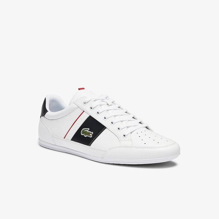 Lacoste Chaymon Deri and Sentetik Sneakers Beyaz Koyu Gri | 7aw5ZEE8