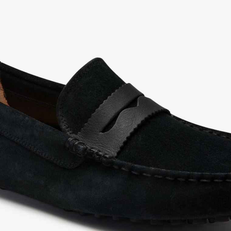 Lacoste Concours Nautic Süet Loafers Siyah Siyah | 10BVdt1k