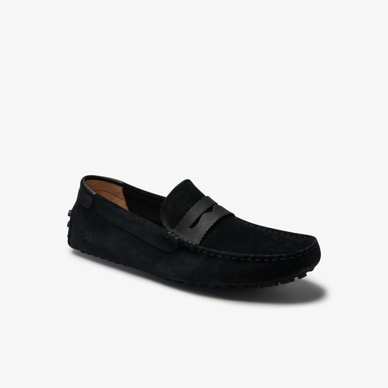 Lacoste Concours Nautic Süet Loafers Siyah Siyah | 10BVdt1k