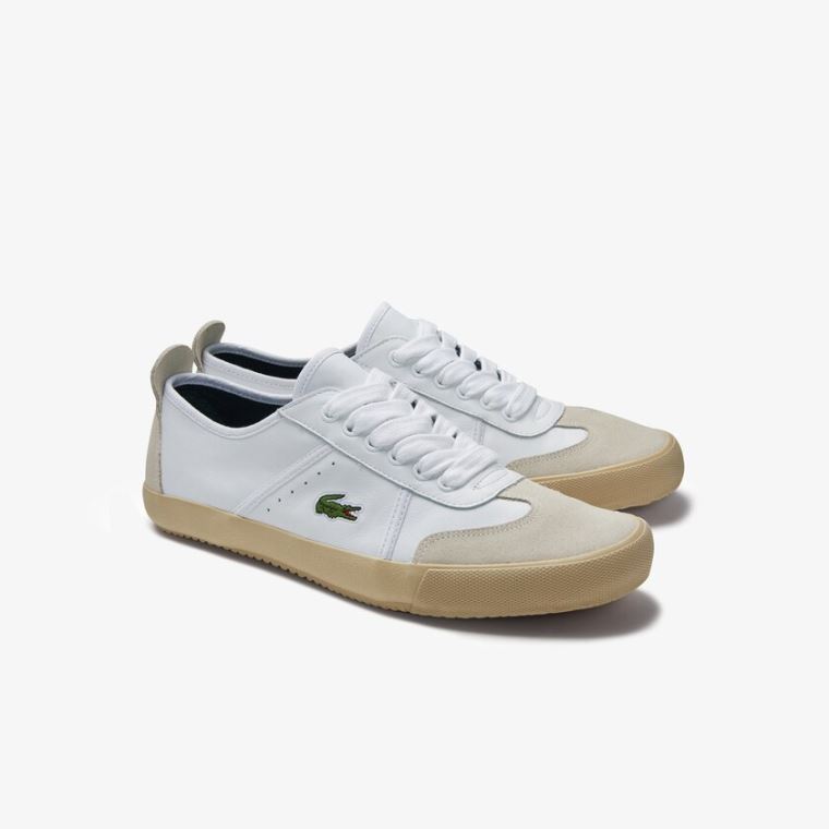 Lacoste Contest Deri and Süet Sneakers Beyaz Gri | AHDJRC7M