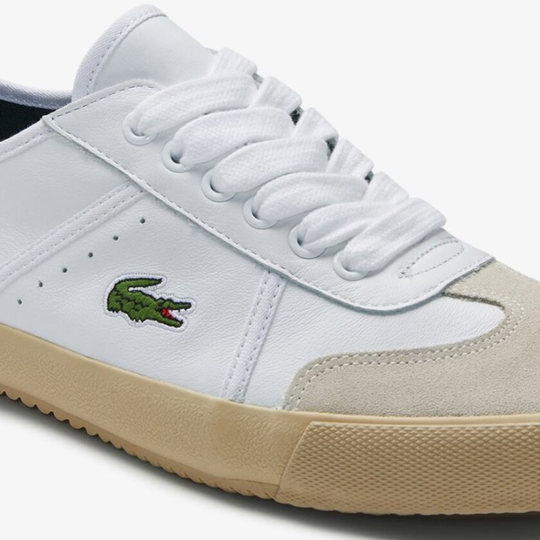 Lacoste Contest Deri and Süet Sneakers Beyaz Gri | AHDJRC7M