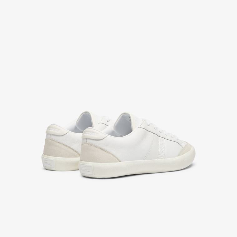 Lacoste Coupole Deri Textured Sneakers Beyaz Gri | I09uljvz