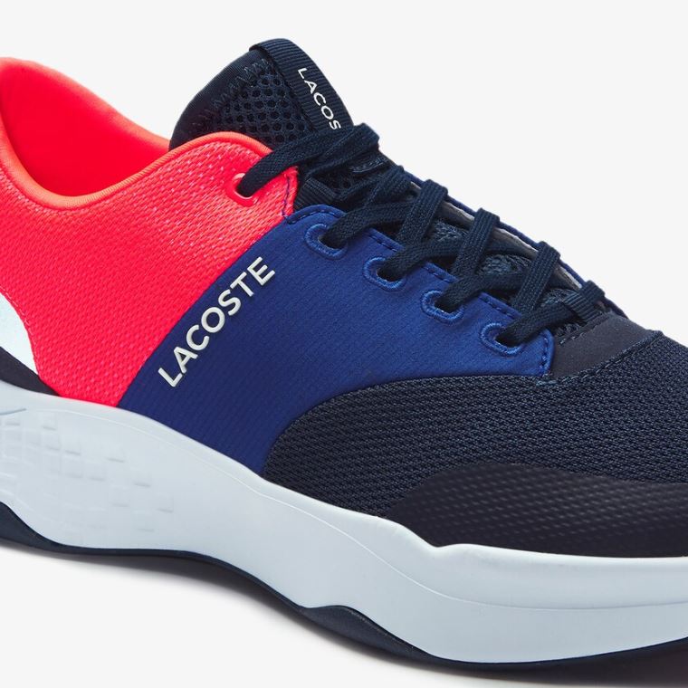 Lacoste Court-Drive Plus Tekstil Sneakers Lacivert Pembe | xGJigmvC