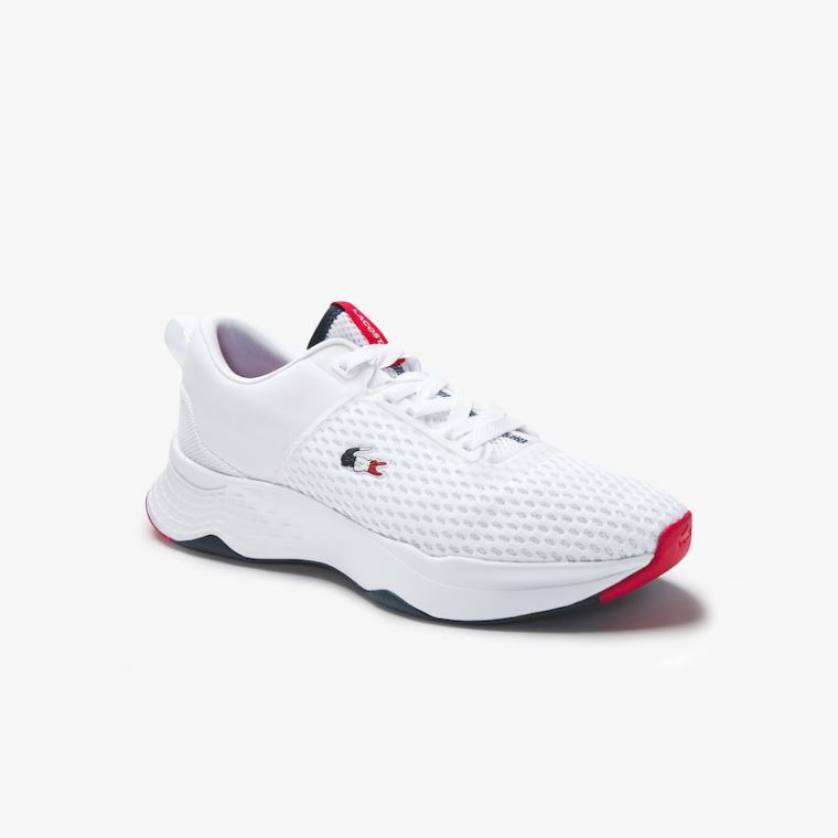 Lacoste Court-Drive Textured Tekstil Sneakers Beyaz Lacivert Kırmızı | 40StiTOn