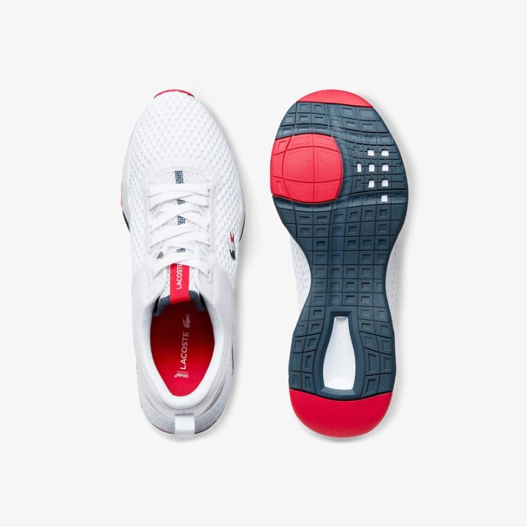 Lacoste Court-Drive Textured Tekstil Sneakers Beyaz Bej Rengi | edQXH0kA