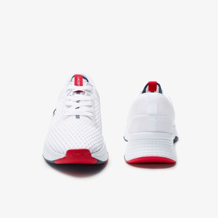 Lacoste Court-Drive Textured Tekstil Sneakers Beyaz Bej Rengi | edQXH0kA