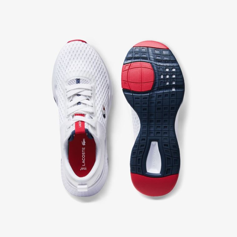 Lacoste Court-Drive Tricolour Tekstil Sneakers Beyaz Lacivert Kırmızı | bC7jHgfT