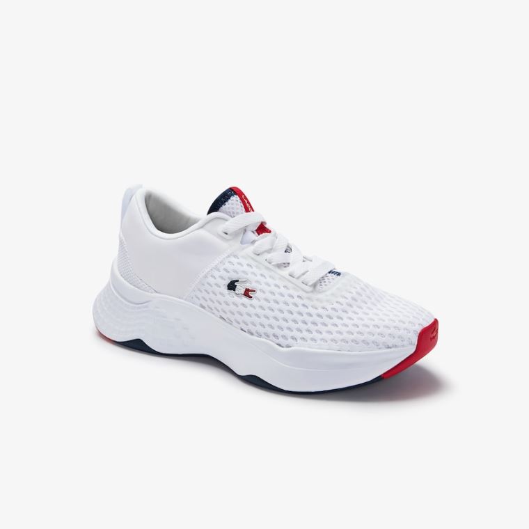 Lacoste Court-Drive Tricolour Tekstil Sneakers Beyaz Lacivert Kırmızı | bC7jHgfT