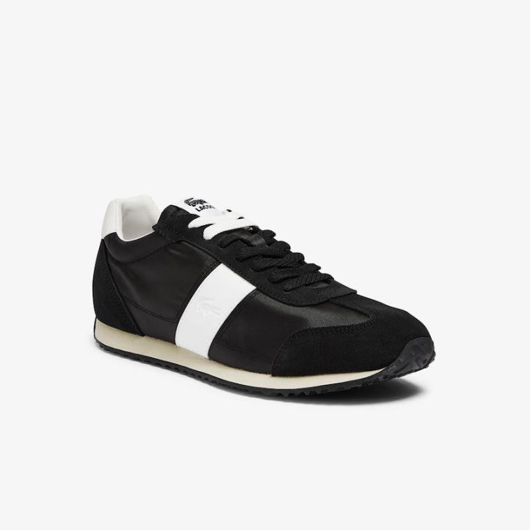 Lacoste Court Pace Tekstil and Süet Sneakers Siyah Gri | 0Jx37a79