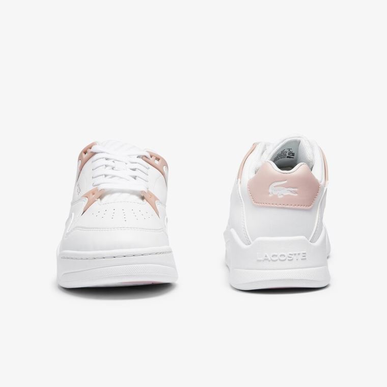 Lacoste Court Slam Deri Sneakers Beyaz Pembe | wTyyjmsX