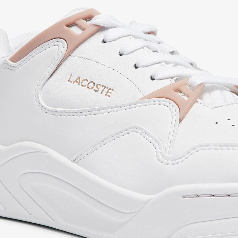 Lacoste Court Slam Deri Sneakers Beyaz Pembe | wTyyjmsX