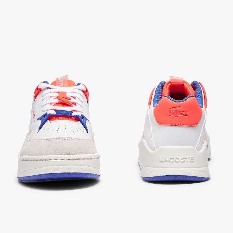 Lacoste Court Slam Sentetik and Deri Sneakers Beyaz Mercan | dg03AY8T