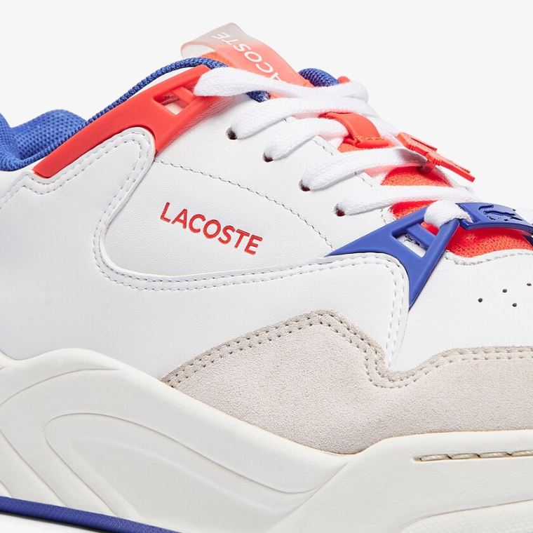 Lacoste Court Slam Sentetik and Deri Sneakers Beyaz Mercan | dg03AY8T