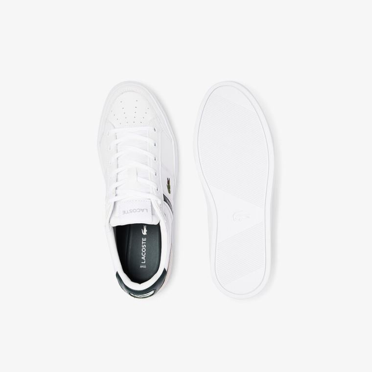 Lacoste Courtline Deri and Tekstil Sneakers Beyaz | 4uFTDyNa