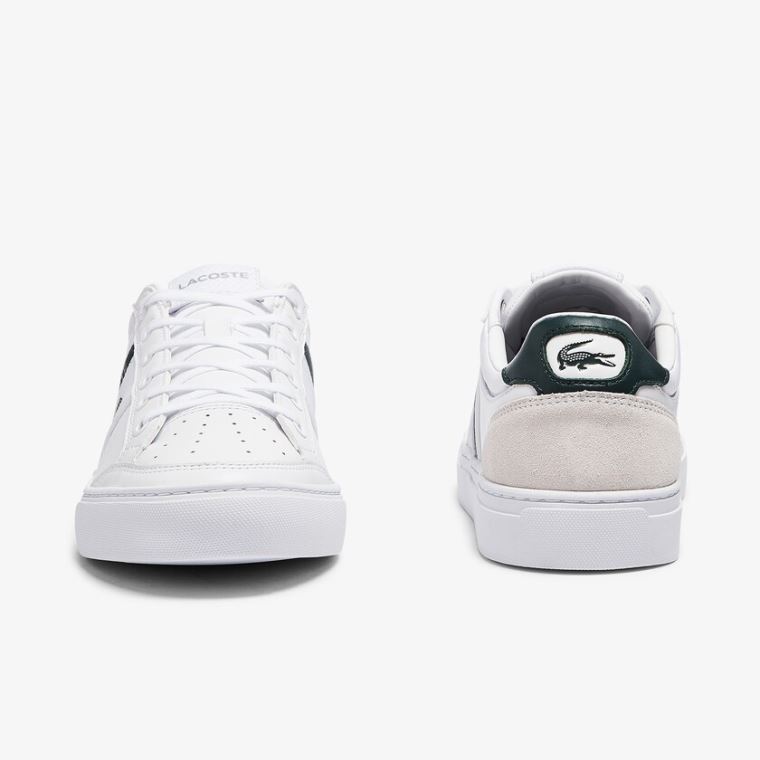 Lacoste Courtline Deri and Tekstil Sneakers Beyaz | 4uFTDyNa