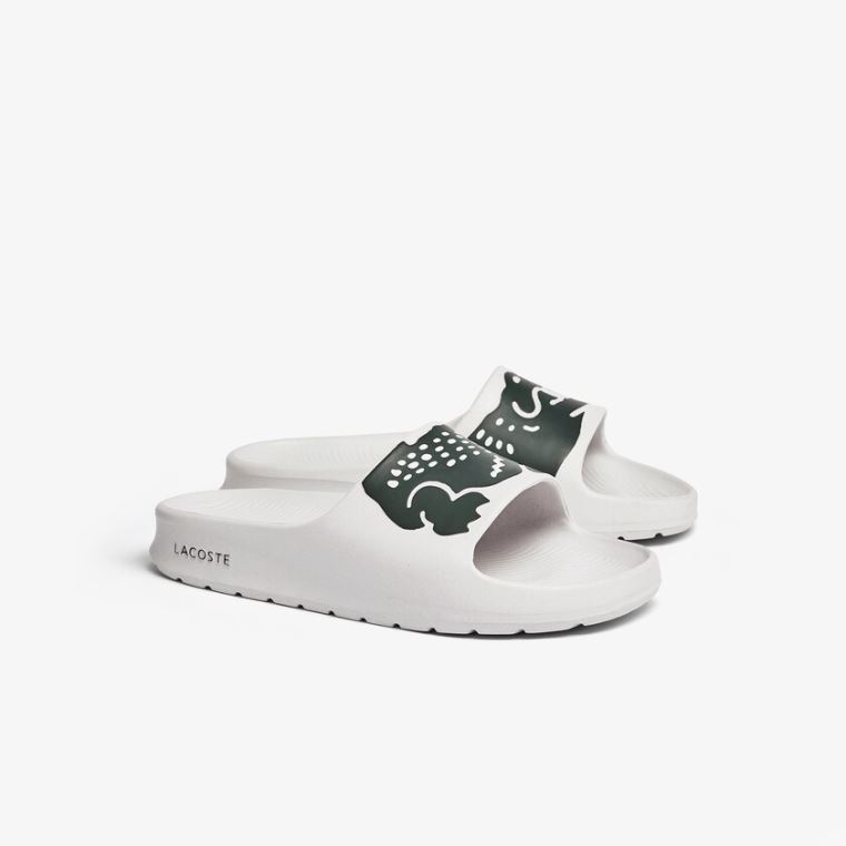 Lacoste Croco 2.0 Sentetik Print Slides Beyaz | OF7pXkO6