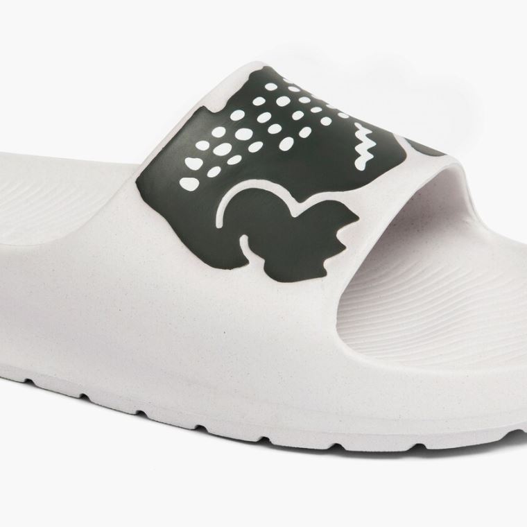 Lacoste Croco 2.0 Sentetik Print Slides Beyaz | OF7pXkO6