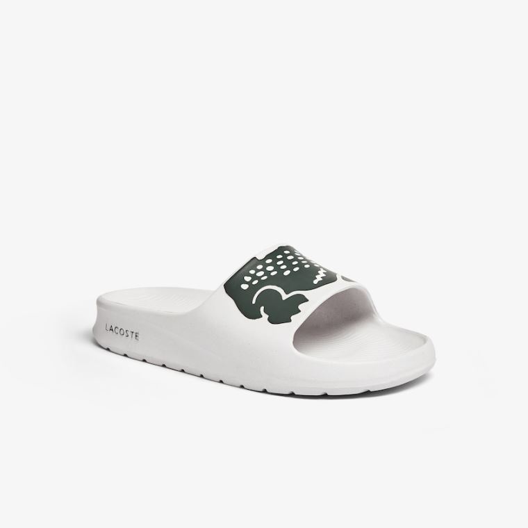 Lacoste Croco 2.0 Sentetik Print Slides Beyaz | OF7pXkO6