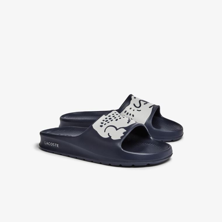 Lacoste Croco 2.0 Sentetik Print Slides Lacivert Beyaz | QQsxEGcA