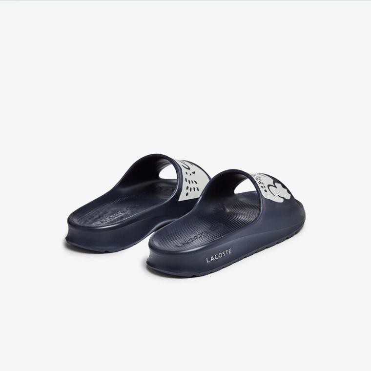 Lacoste Croco 2.0 Sentetik Print Slides Lacivert Beyaz | QQsxEGcA