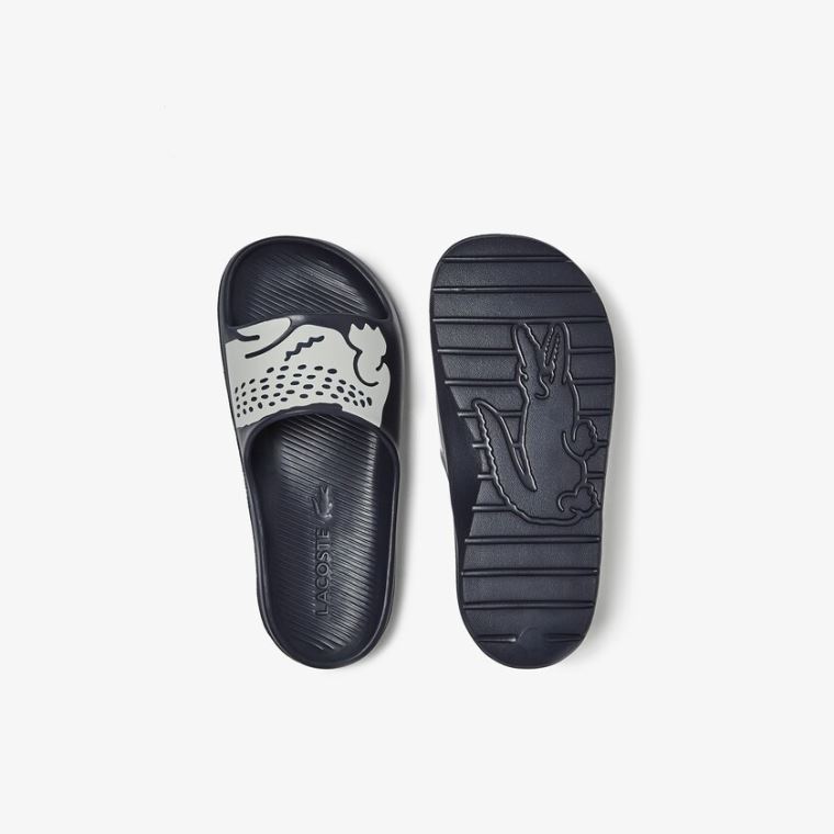 Lacoste Croco 2.0 Sentetik Print Slides Lacivert Beyaz | QQsxEGcA